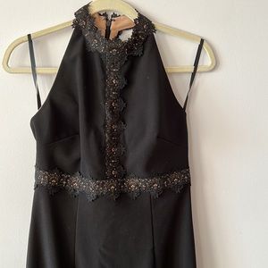 White House Black Market Long Dress with Lace Detail